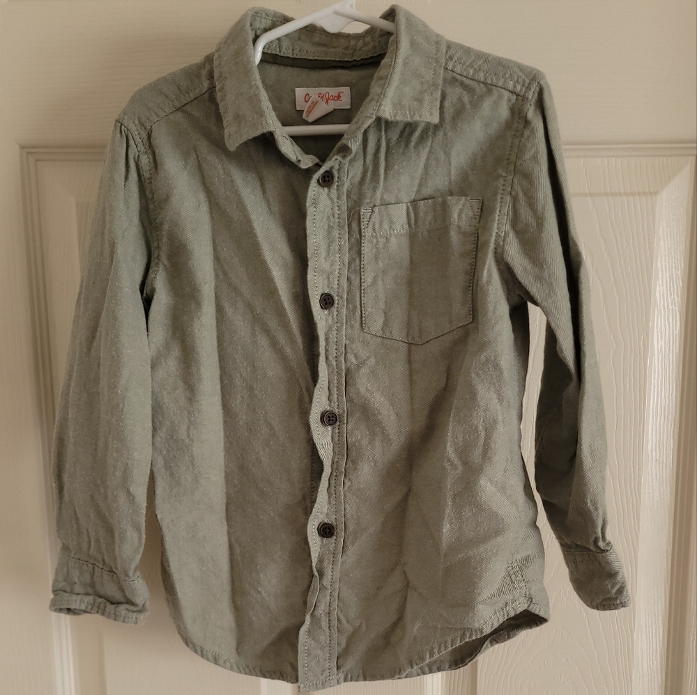 Boy's green Cat & Jack button down shirt size xs.